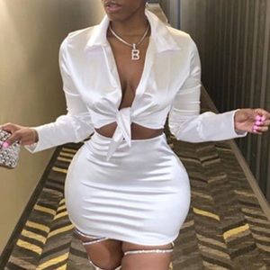 NEW Two piece crop satin skirt set new still in bag never worn I have multiple